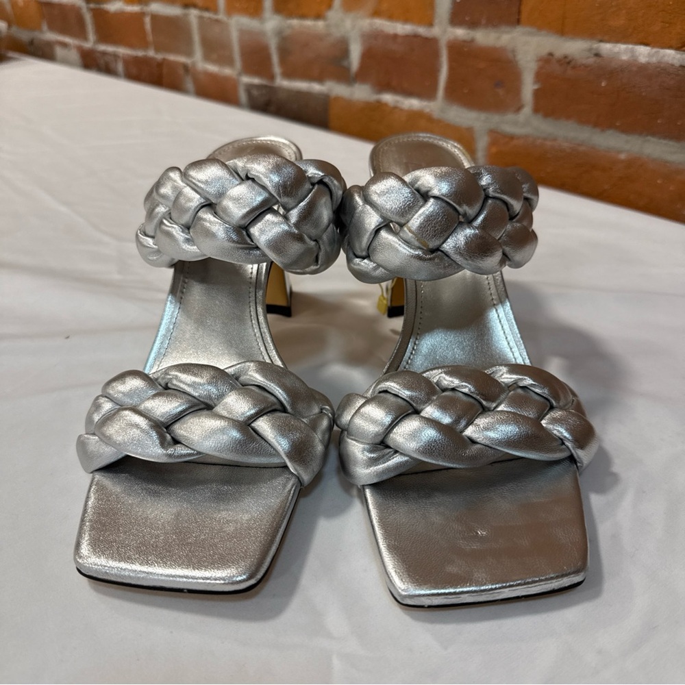 Marc Fisher Silver‎ Braided Heels